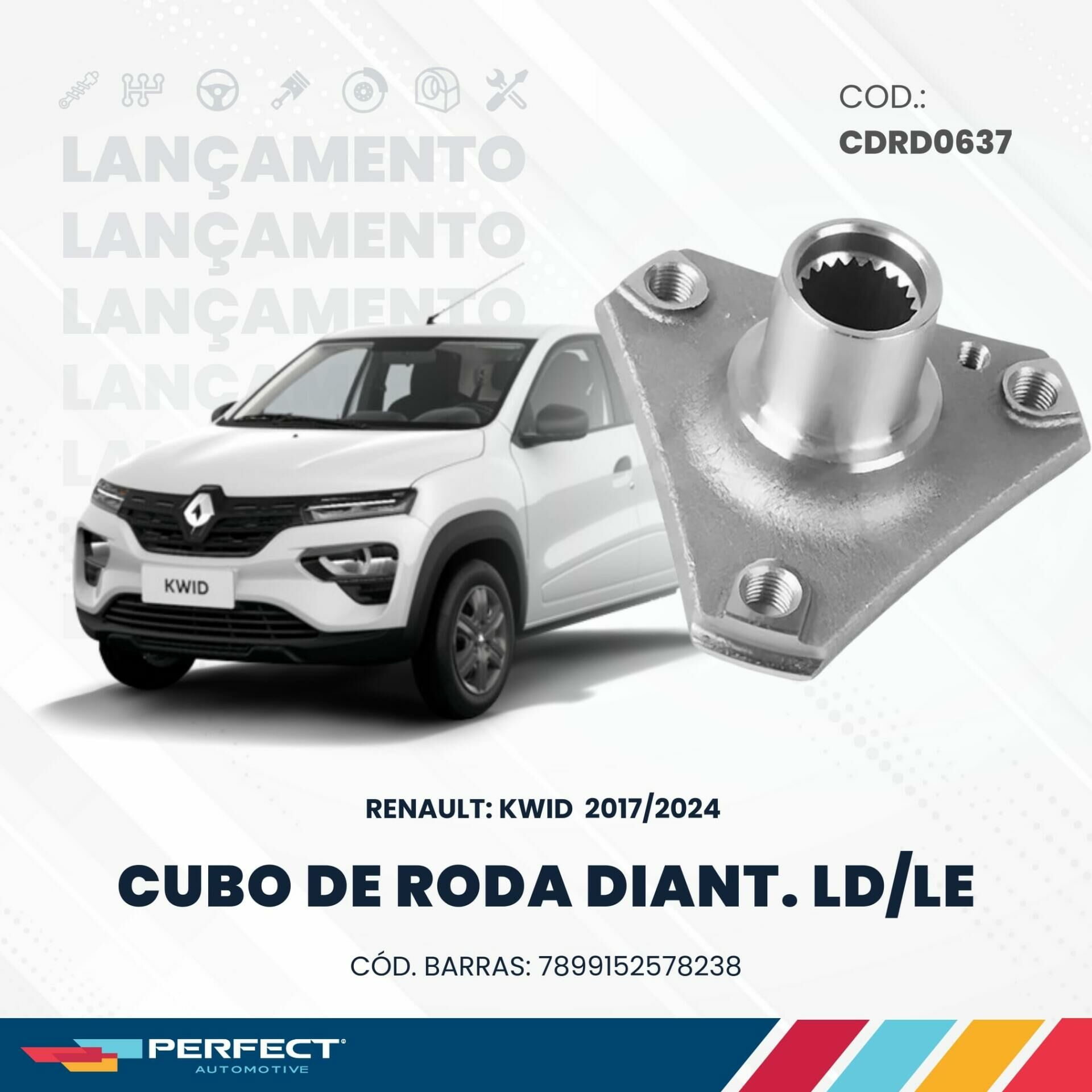 Cubo de Roda para o Renault Kwid 2017 / 2024